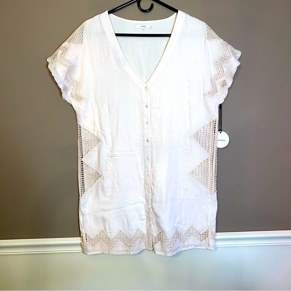 Tularosa by Revolve Women’s Lined Button Down Dress Off White/Cream Size Small
